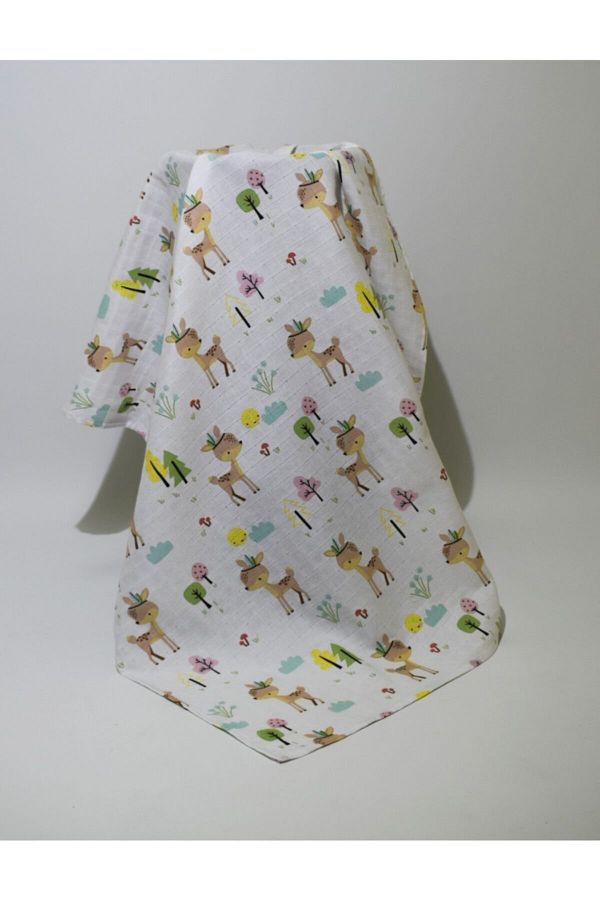 Müslin Bebek Örtüsü %100 Organik Müslin Kumaş 80x80 Cm Ebatında