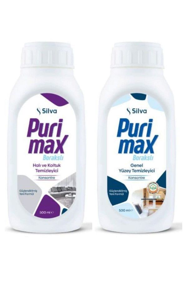 Purimaks Konsantre Genel Yüzey Temizleyici 500 ml Halı Koltuk Deterjanı 500 ml 2'li  Set Ahenk Büro Mobilya