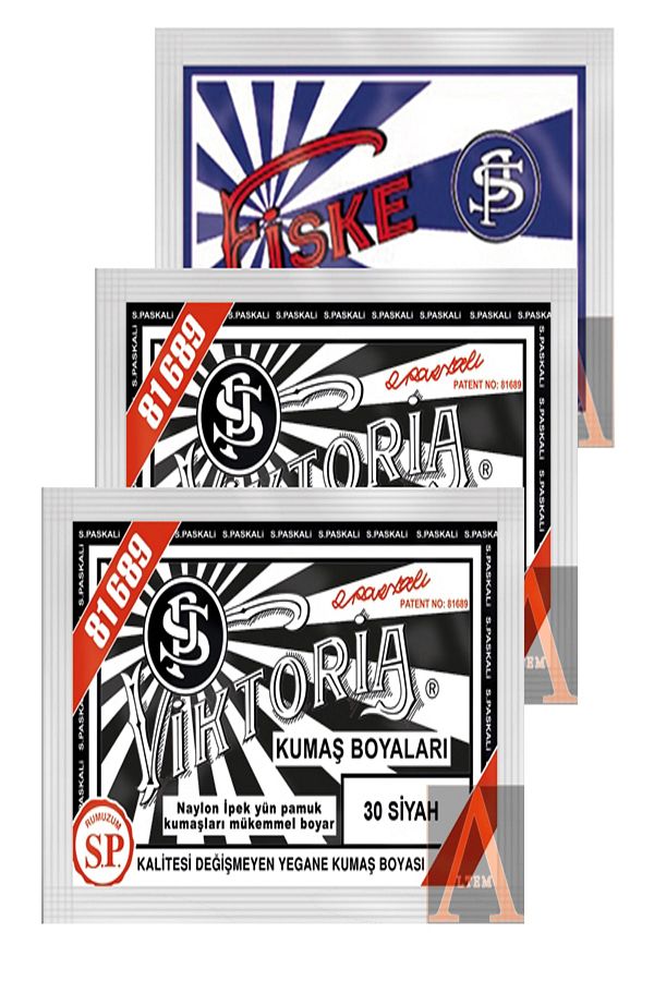 Kumaş Boyası 2 Paket Siyah+1 Paket Sabitleyici Fiske