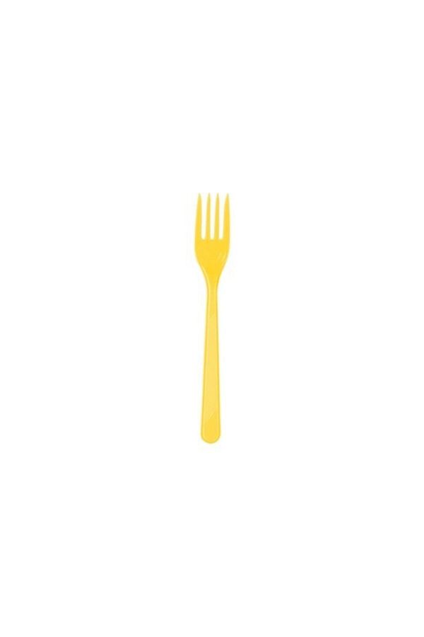 Sarı Plastik Çatal 25'li