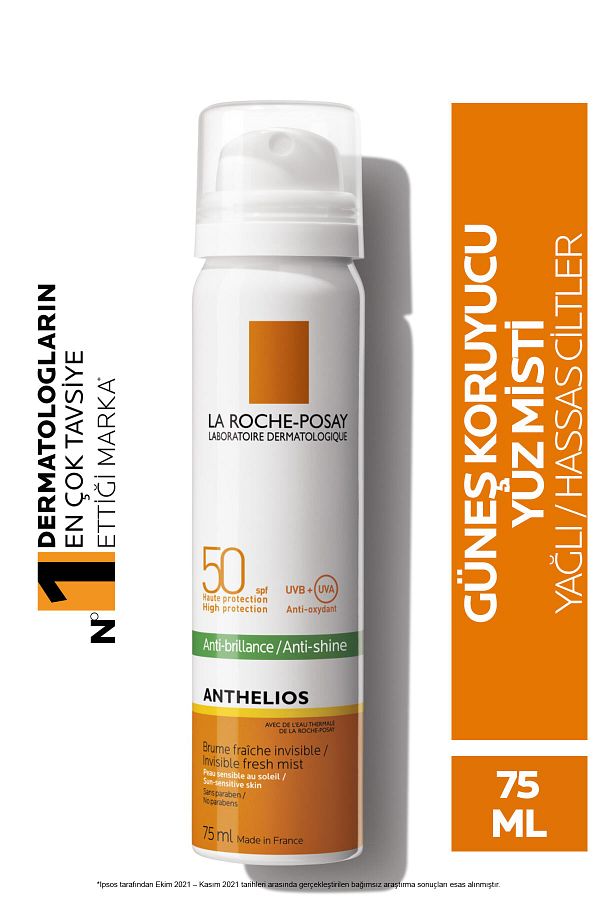 Anthelios SPF50+ Yağlı Ciltler İçin Yüksek Korumalı Güneş Kremi Sprey 75 ml