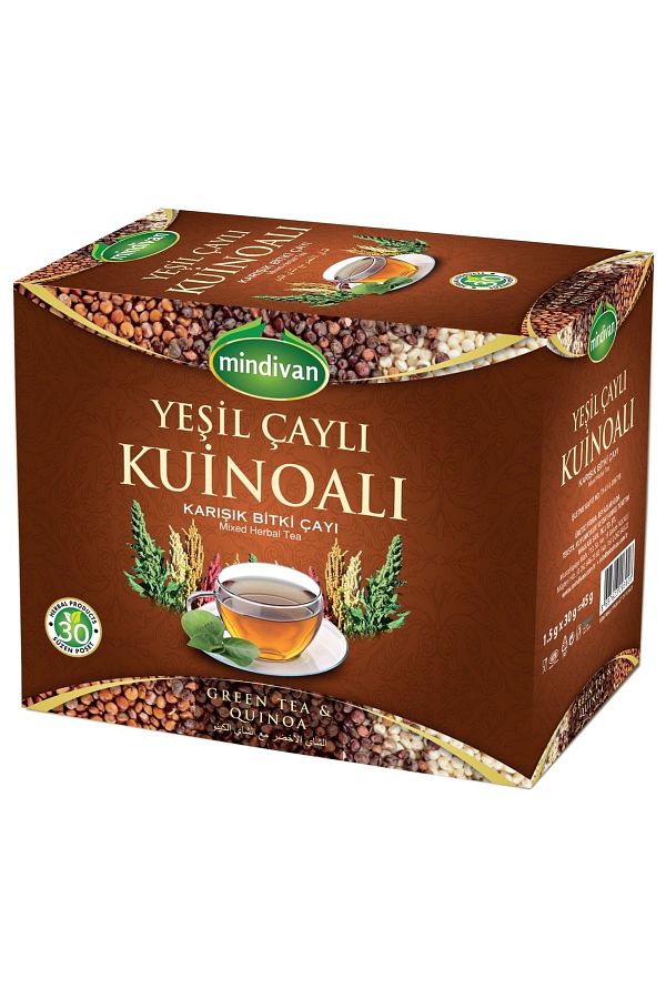 Yoğun Yeşil Çaylı Kinoalı Çay 30 Süzen Poşe