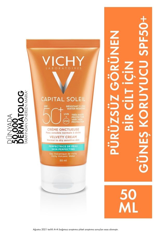 Capital Soleil Velvety Cream Spf50+ Normal&Kuru Ciltler İçin Yüz Güneş Kremi 50ml