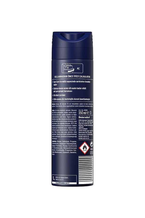 Men Erkek Sprey Deodorant Cool Kick 48 Saat Anti-perspirant Koruma 150ml,serinleten Ferahlık_1