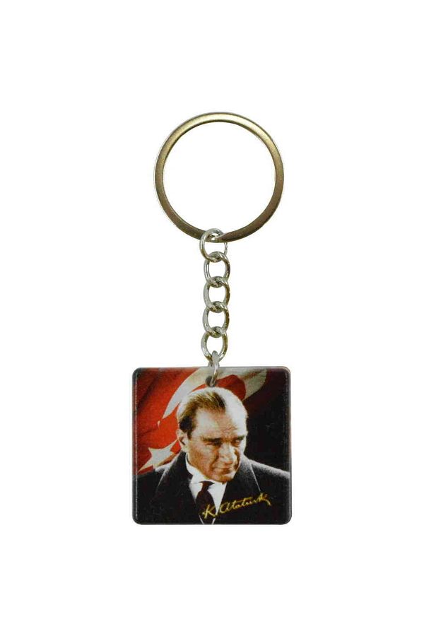 Atatürk Temalı Uv Baskılı Kare Anahtarlık 40x108 Mm 1 Nolu Tasarım