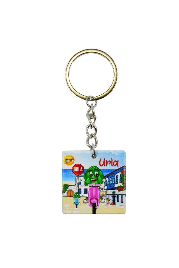 Urla Temalı Uv Baskılı Kare Anahtarlık 40x108 Mm 1 Nolu Tasarım