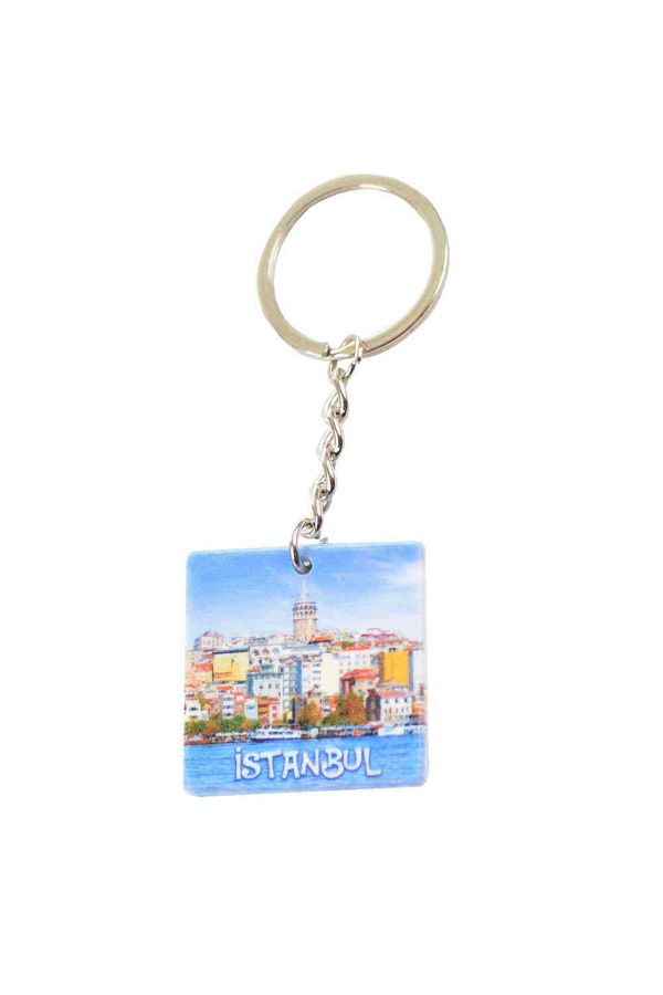 Istanbul Temalı Uv Baskılı Kare Anahtarlık 40x108 Mm 1 Nolu Tasarım