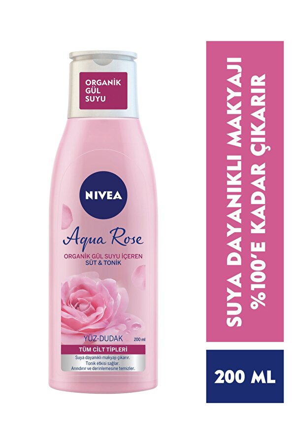 Aqua Rose Organik Gül Suyu Içeren Süt&tonik 200ml,etkili Makyaj Temizleme Madam10