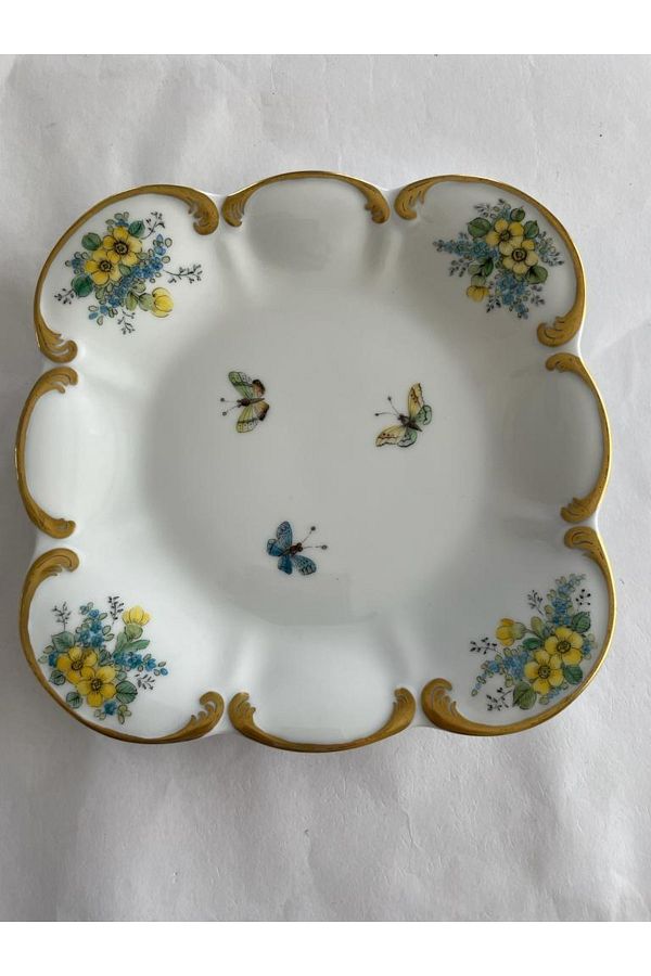 19 X 19 Cm El Boyaması Damgalı Ve Imzalı Tirscehreuth Porselen Tabak - Sr1134
