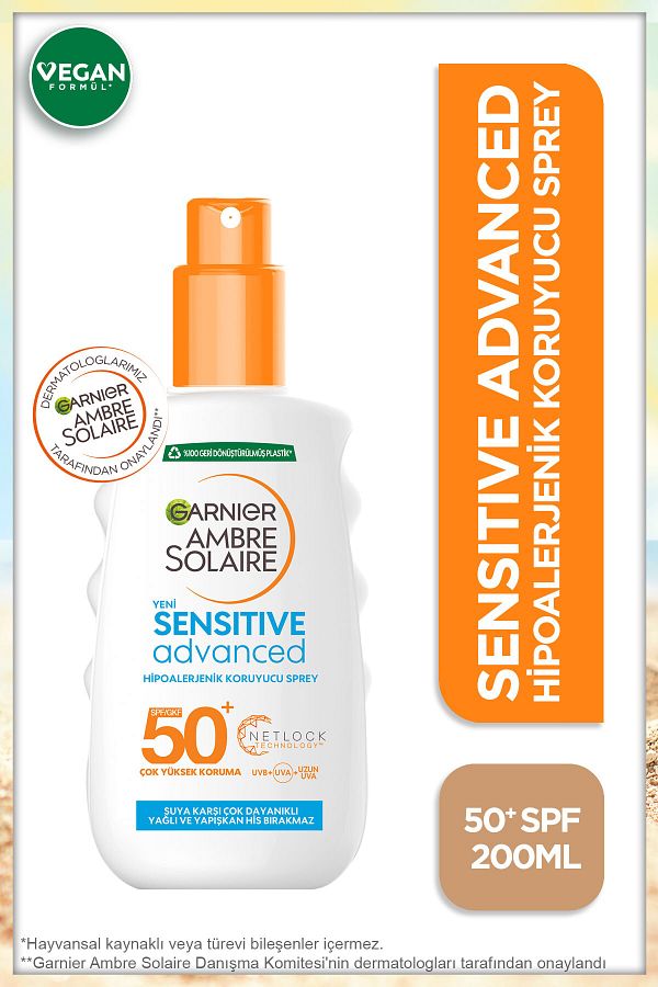 Ambre Solaire Sensitive Advanced Hipoalerjenik Güneş Koruyucu Sprey Spf50+ 200ml