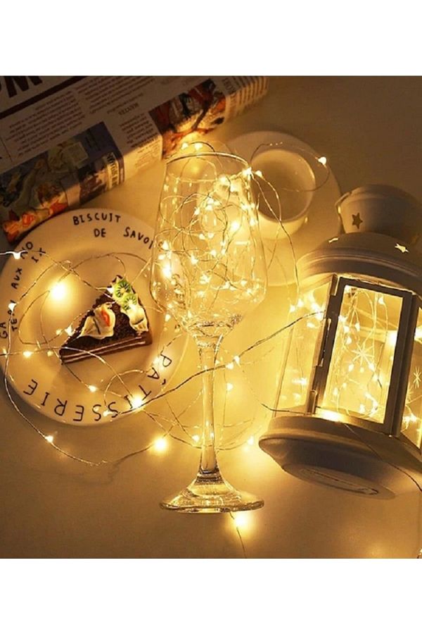 Dekoratif Çok Amaçlı Flaşörlü Sarı Led Işık 3 Metre