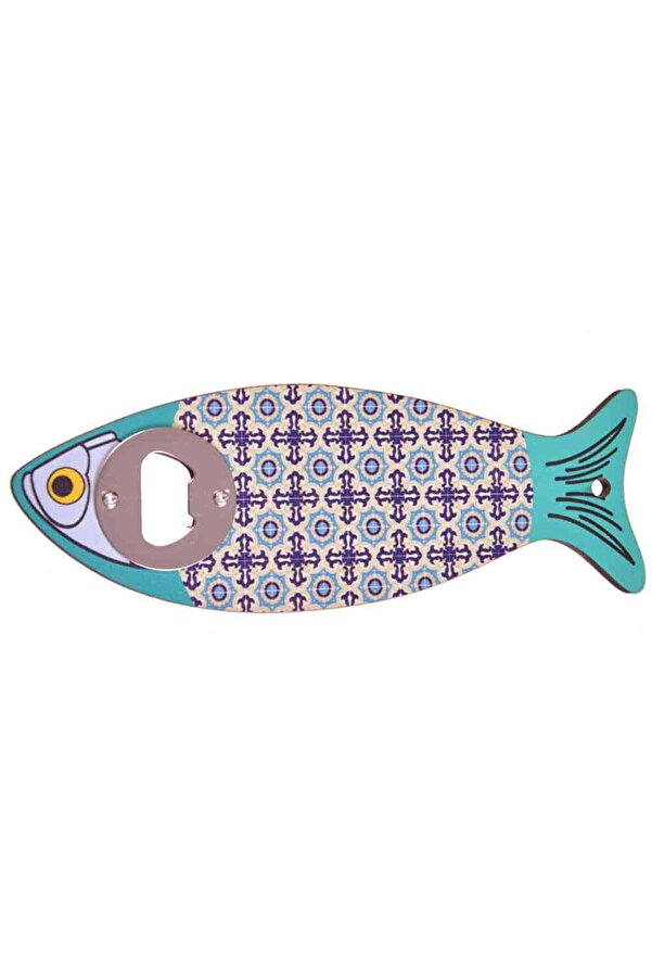 Mandala Temalı Ahşap Balık Açacak Magnet 190x70 Mm 5 Nolu Tasarım Myros