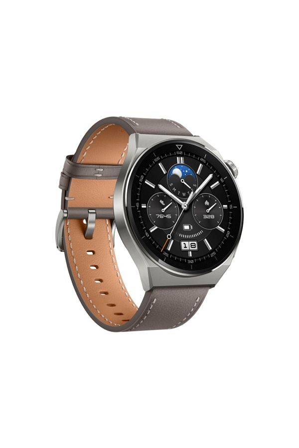Huawei Huaweı Watch Gt3 Pro 46mm (TİTANYUM KASA - GRİ DERİ KAYIŞ) - Görsel 3