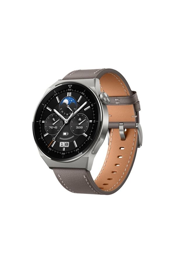 Huawei Huaweı Watch Gt3 Pro 46mm (TİTANYUM KASA - GRİ DERİ KAYIŞ) - Görsel 2