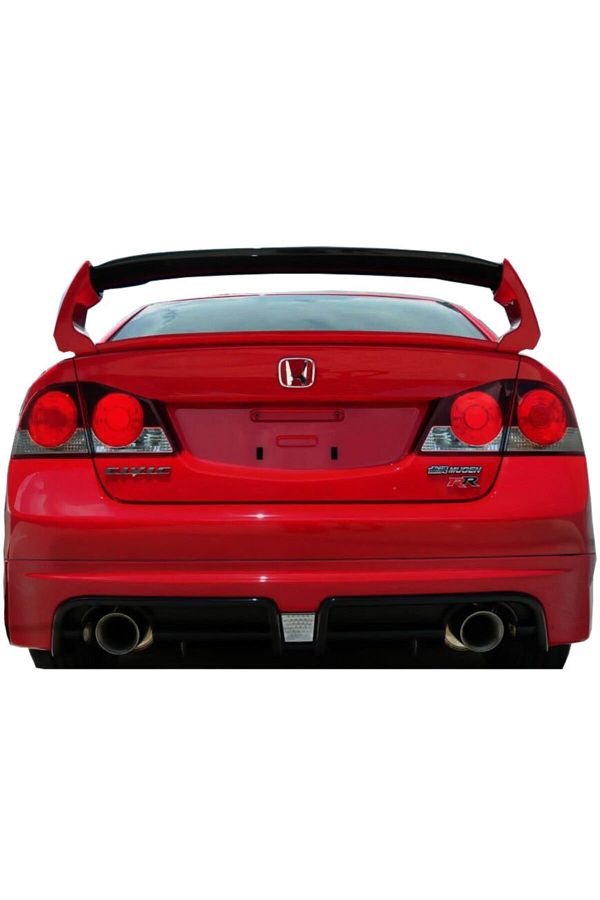 Honda Civic Fd6 (2006-2011) Mugen Rr Sağ Sol Çift Çıkış Arka Tampon Eki - Difüzör Plastik)