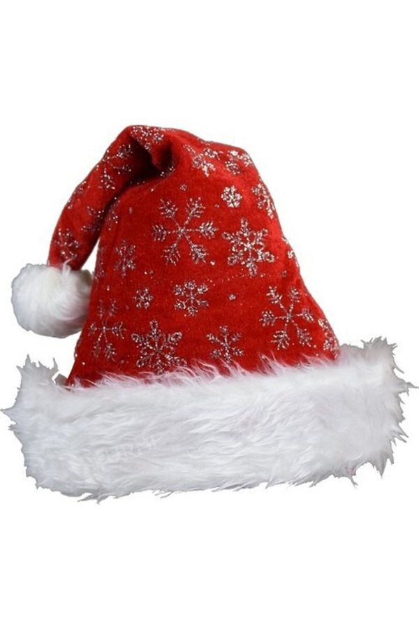 Noel Baba Şapka Kar Taneli