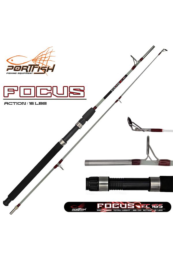 Portfish Focus Model 150 Cm Vidalı Dolgu Balıkçı Tekne Olta Kamışı 15 Lbs