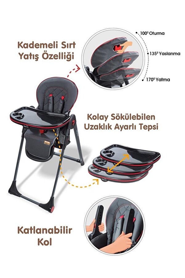 Mama Sandalyesi - Bc 515 Multiflex Katlanır Mama Sandalyesi - Siyah_2