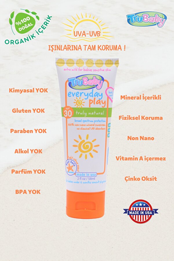 Trubaby Everyday Play Spf 30 Mineral Sunscreen 58 ml Moki