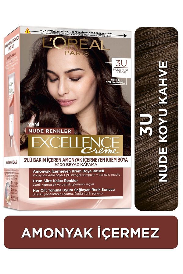 Excellence Creme Nude Renkler Saç Boyası – 3u Nude Koyu Kahve