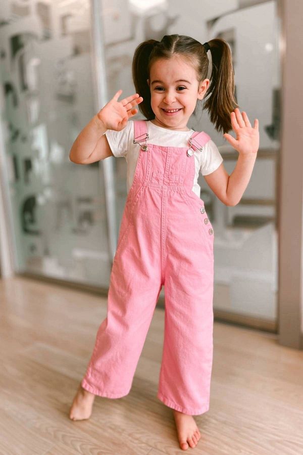 Kız Çocuk Manolya Salopet Pembe
