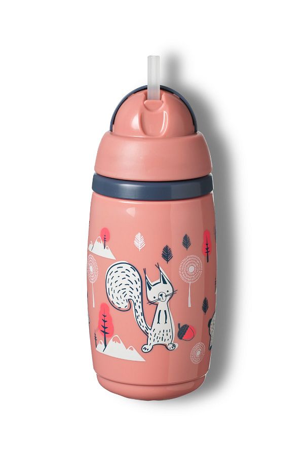 Isı Yalıtımlı Pipetli Bardak 260 Ml - Pembe