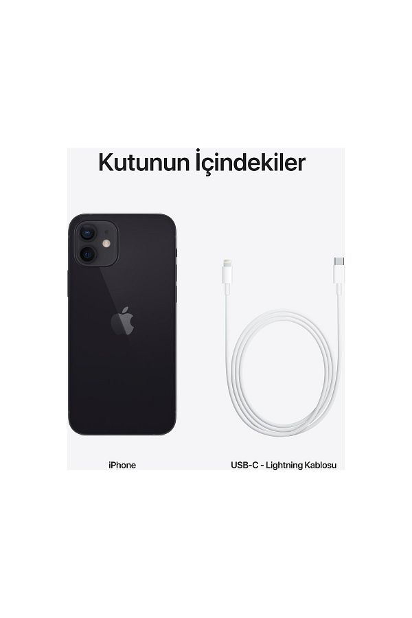 Apple iPhone 12 128 GB Siyah Cep Telefonu Aksesuarsız Kutu (Apple Türkiye Garantili) - Görsel 8