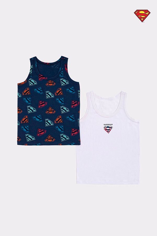 Lisanslı Superman Erkek Çocuk 2'li Atlet Set