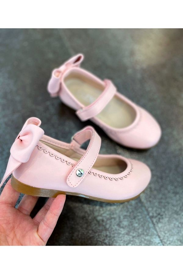 26-30 Numara Arkası Fiyonklu Babet Pembe Moona Kids