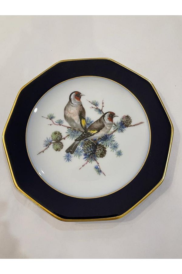 19 Cm. Çapında Winterling Hakiki Kobalt Mavisi Kuş Motifli Porselen Tabak Sr1136