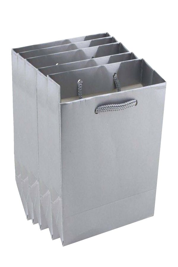 50 Adet Gümüş Silver Karton Çanta Burgu Saplı Hediyelik Çanta 11x11 Cm