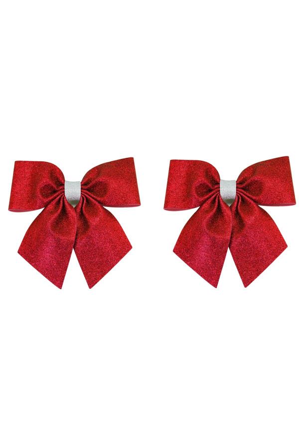 2 Adet Yılbaşı Kırmızı Fiyonk Süs 30 Cm