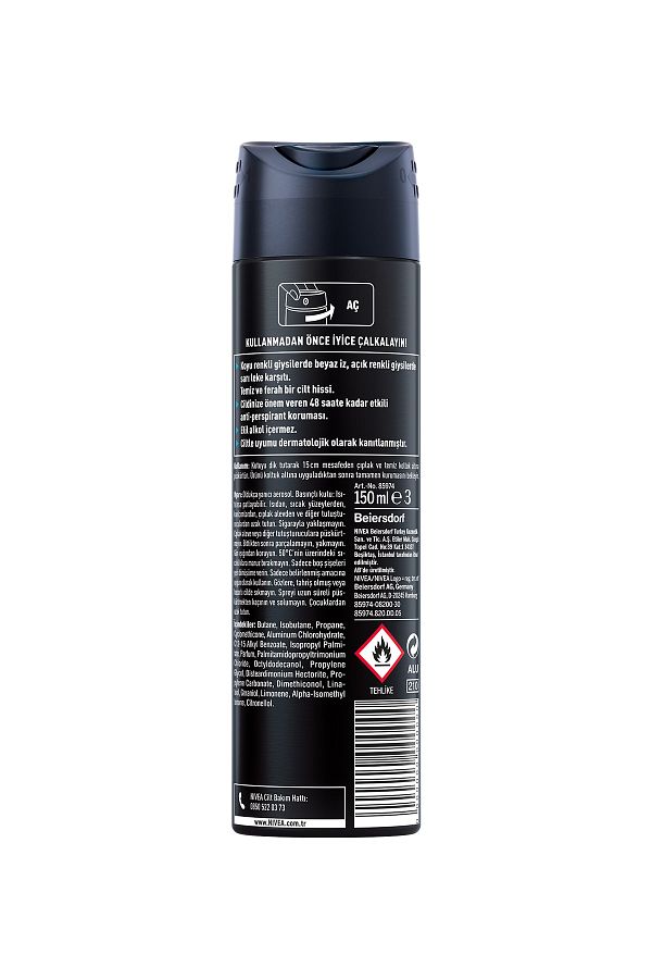 Men Erkek Sprey Deodorant Black&white Invisible Fresh 150ml,48 Saat Anti-perspirant Koruma_5