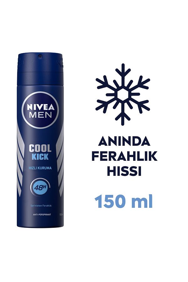 Men Erkek Sprey Deodorant Cool Kick 48 Saat Anti-perspirant Koruma 150ml,serinleten Ferahlık_2