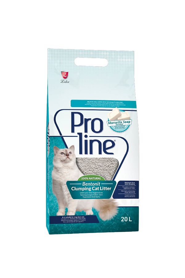 Proline Ekonomik Dev Boy - Marsilya Kokulu Ince Tane Topaklanan Kedi Kumu 20 Lt