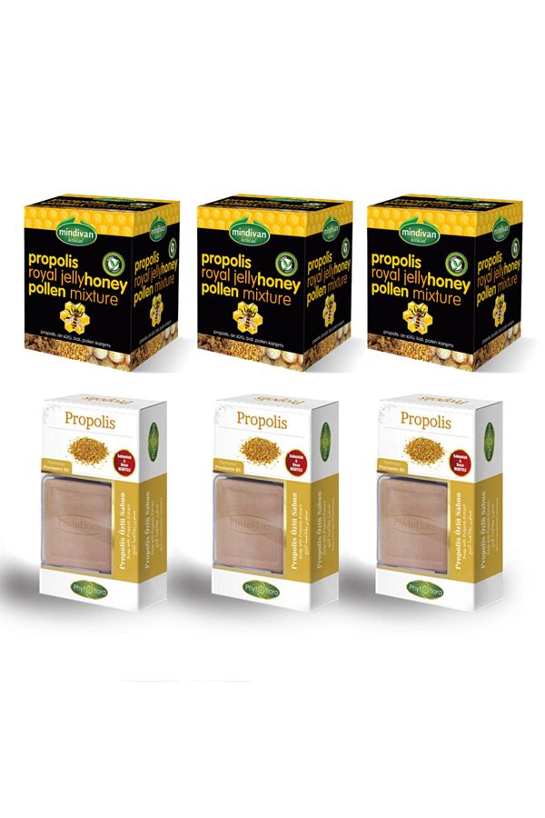 Propolis Arı Sütü Bal Polen Ve Propolis Sabun X 3 Adet