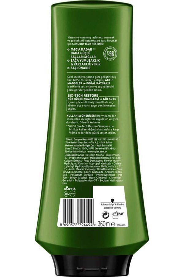 Schwarzkopf Gliss Bio-Tech Güçlendirici Saç Kremi 360 Ml_2