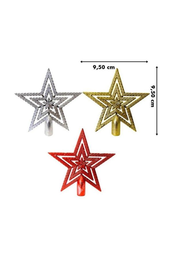 Yılbaşı Çam Ağacı Gümüş Tepe Yıldızı Tepelik Yıldız Süs Gümüş 10 Cm No : 1