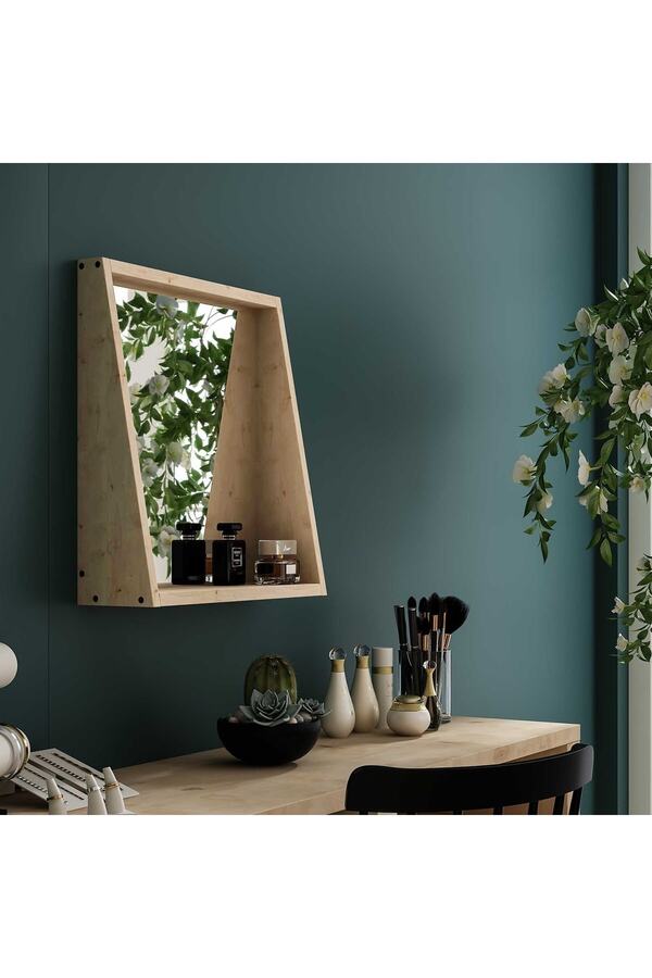 Pastel Masif Natural Renk 50x40 Makyaj Aynası