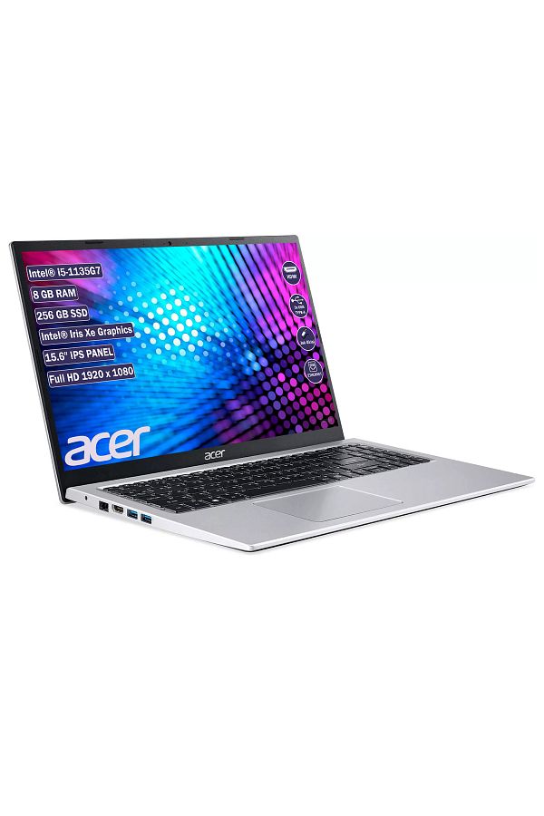 ACER Aspire3 Intel Core i5-1135G7 8GB 256GB SSD 15,6" FHD DOS Dizüstü Bilgisayar (ACER Türkiye Garantili) - Görsel 2