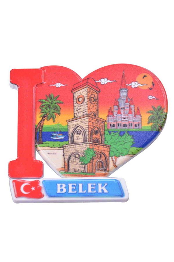 Belek Temalı Uv Baskılı Kalp Şekilli Magnet 86x62 Mm 1 Nolu Tasarım