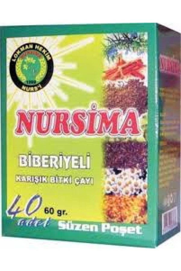 2 Adet Nursima Biberiyeli Çay 40 Lı Süzen Poşet Yeni Tarihli