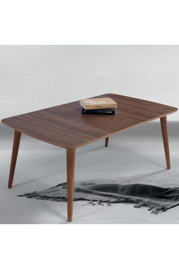 60x100 Cm Ahşap Ayaklı Orta Sehpa Ceviz A1