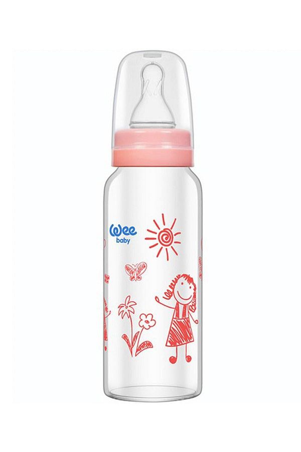 Pembe Isıya Dayanıklı Cam Biberon 180 ml 771