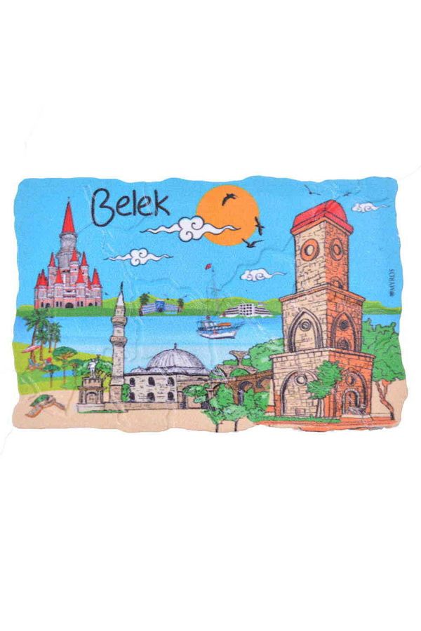Belek Temalı Uv Baskılı Mozaik Magnet 80x50 Mm 1 Nolu Tasarım