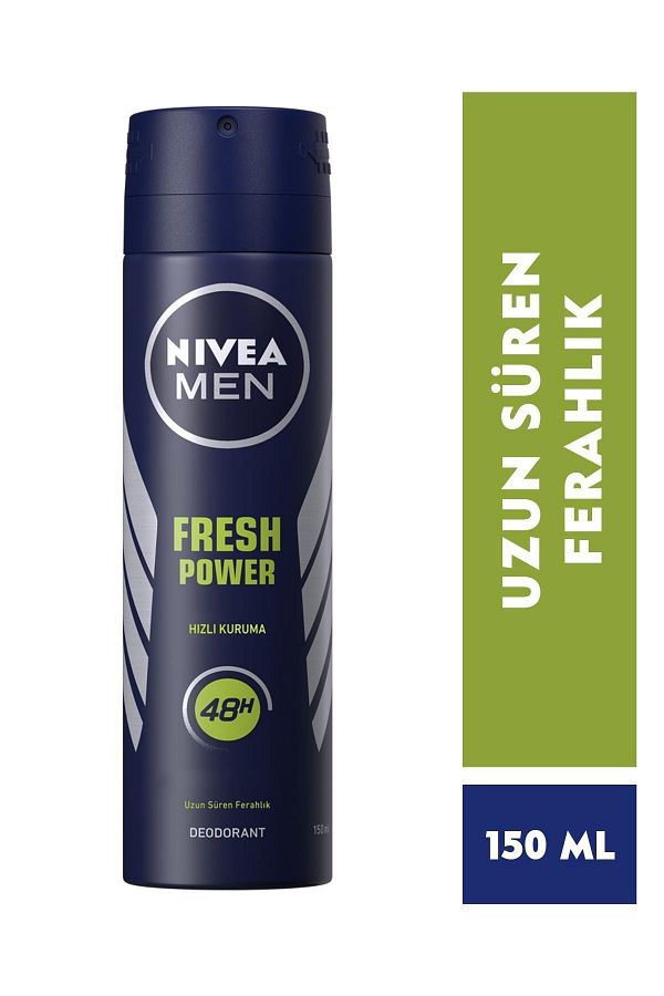 Men Erkek Sprey Deodorant Fresh Power 150ml,Ter ve Ter Kokusuna Karşı 48 Saat Deodorant Koruması