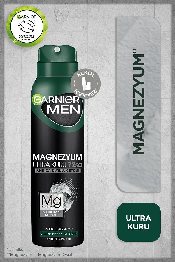 Men Magnezyum Ultra Kuru Sprey Deodorant