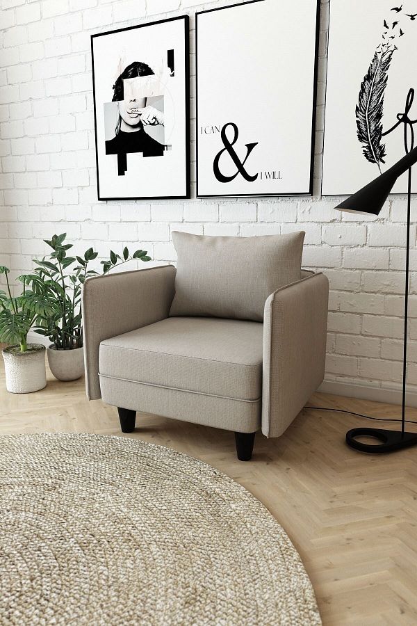 Miro Bej Renk Modüler Tekli Koltuk Cpt8507-70 Woodesk