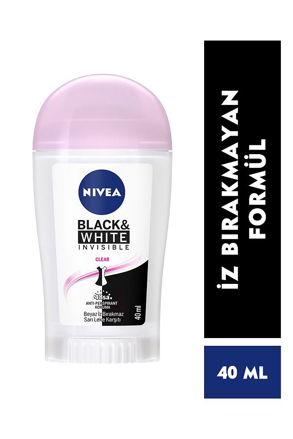 Kadın Stick Deodorant Black&White Invisible Clear 48 Saat Anti-perspirant Koruma  40ml