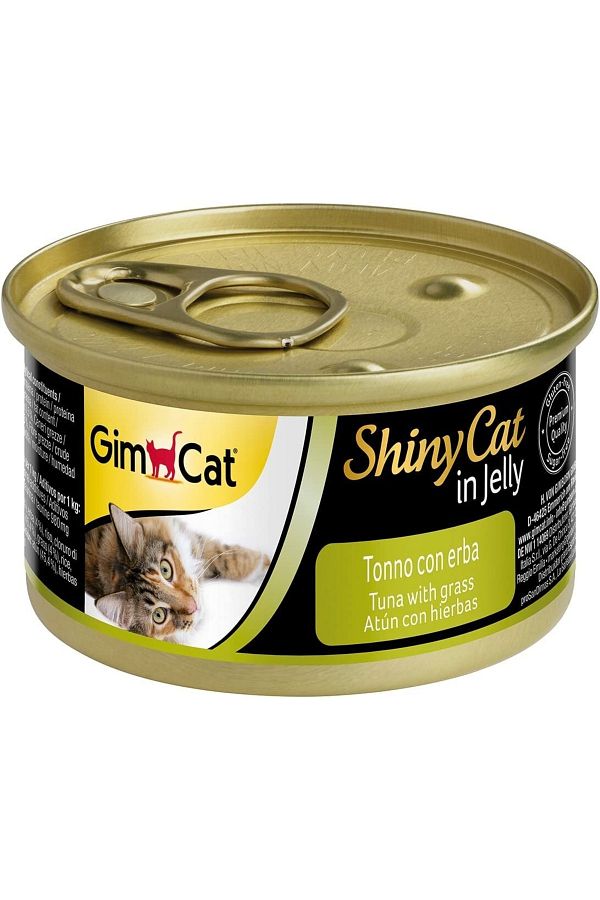 Gimcat Shinycat Konserve Kedi Maması - Tuna Balıklı Çimenli 70gr